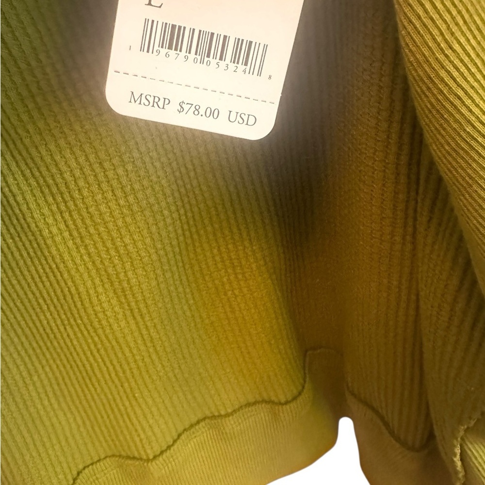 NWT Army Green Free People Ribbed Top - Picture 5 of 5